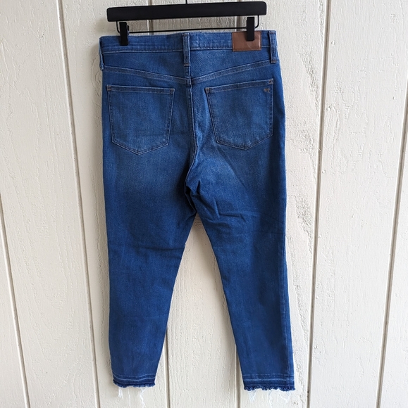 COPY - Madewell Distressed 10" High Waist raw hem Skinny Jeans K9923 - Blue Was… - Picture 6 of 9